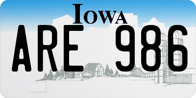 IA license plate ARE986