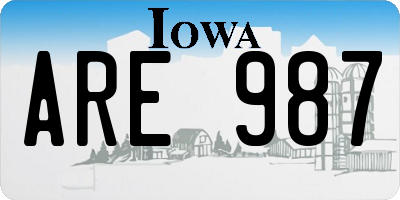 IA license plate ARE987