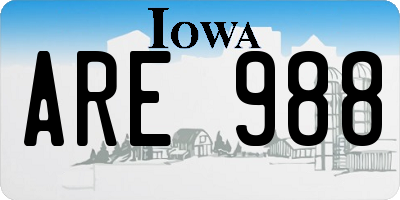 IA license plate ARE988