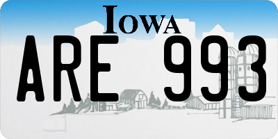 IA license plate ARE993