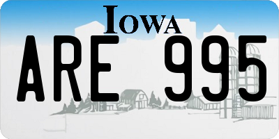 IA license plate ARE995