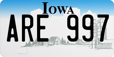 IA license plate ARE997