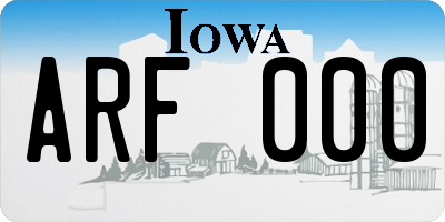 IA license plate ARF000