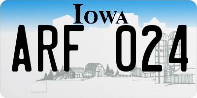 IA license plate ARF024