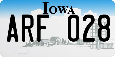 IA license plate ARF028