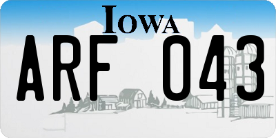 IA license plate ARF043
