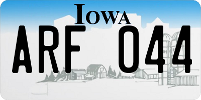 IA license plate ARF044