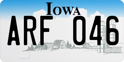 IA license plate ARF046
