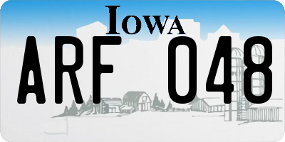 IA license plate ARF048