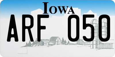 IA license plate ARF050