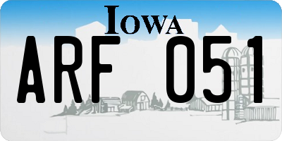 IA license plate ARF051
