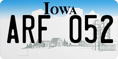 IA license plate ARF052