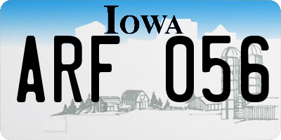 IA license plate ARF056