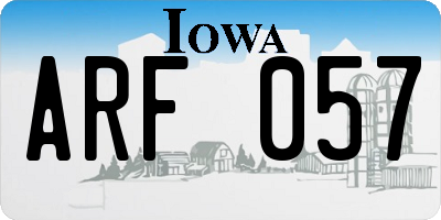 IA license plate ARF057