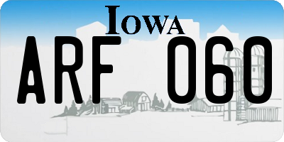 IA license plate ARF060