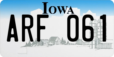 IA license plate ARF061