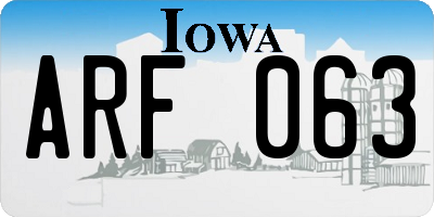 IA license plate ARF063
