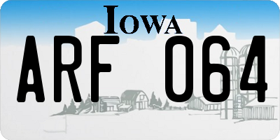 IA license plate ARF064