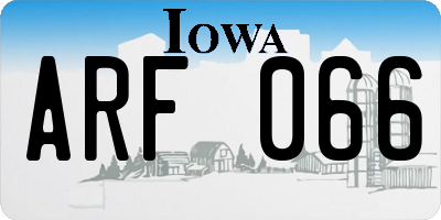 IA license plate ARF066