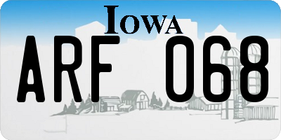 IA license plate ARF068
