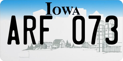 IA license plate ARF073