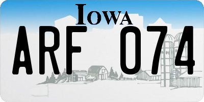 IA license plate ARF074