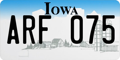 IA license plate ARF075
