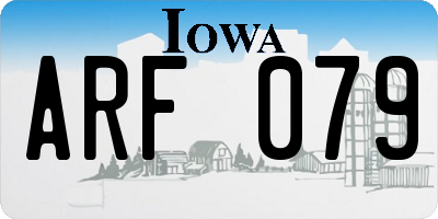IA license plate ARF079