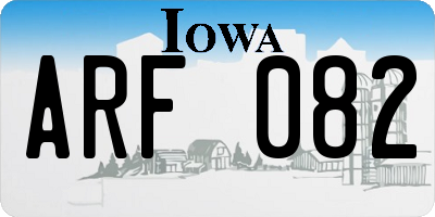 IA license plate ARF082