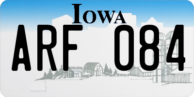 IA license plate ARF084