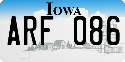 IA license plate ARF086