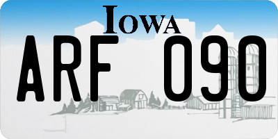 IA license plate ARF090