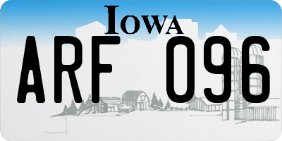 IA license plate ARF096