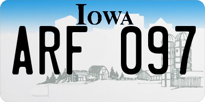 IA license plate ARF097