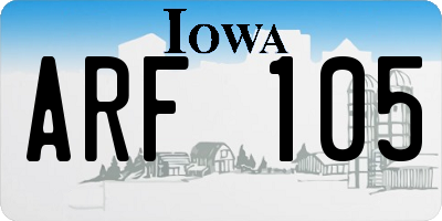 IA license plate ARF105