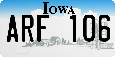 IA license plate ARF106