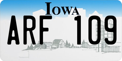 IA license plate ARF109