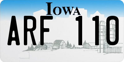 IA license plate ARF110