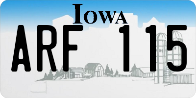 IA license plate ARF115