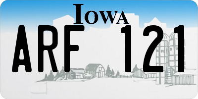 IA license plate ARF121