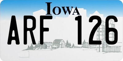 IA license plate ARF126