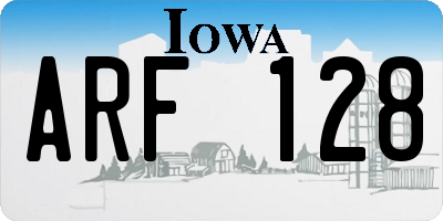 IA license plate ARF128