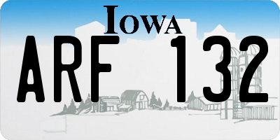 IA license plate ARF132