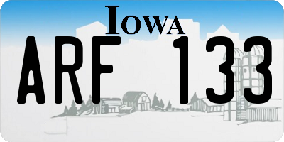 IA license plate ARF133