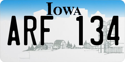 IA license plate ARF134