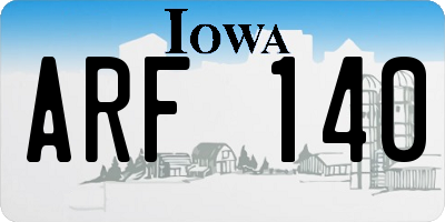 IA license plate ARF140