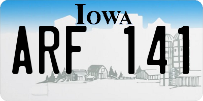 IA license plate ARF141