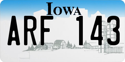 IA license plate ARF143