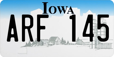 IA license plate ARF145