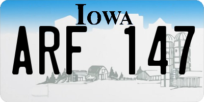 IA license plate ARF147
